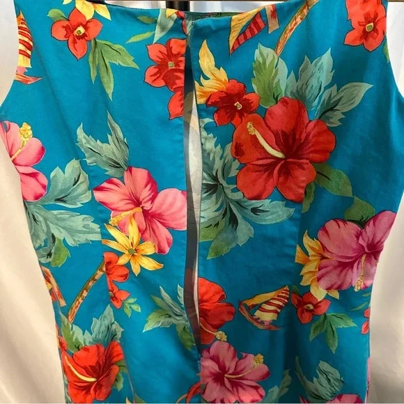 Caribbean Joe Women's Floral Sleeveless Dress Multicolor M Spring Summer Casual - Picture 4 of 10